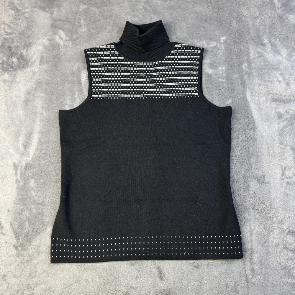 Vintage Emma James Sweater Tank Womens Small‎ Black Knit Silk Blend Capsule